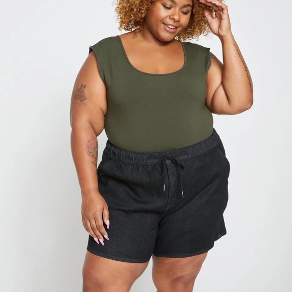 ComfortDenim Marche Shorts Black size M (18-20) - Picture 1 of 3